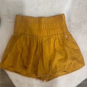 Women's Mustard High-Waisted Shorts